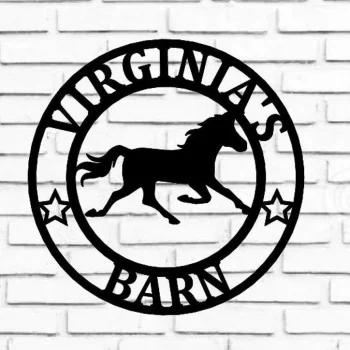 Custom Metal Name Sign, Personalized Horse Sign, Door Hanger, Outdoor Metal Sign, Horse Theme, Equine, Equestrian, Horse Gift