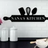 Custom Metal Sign For Kitchen, Nana's Kitchen Metal Sign, Personalized Kitchen Signs, Nana Mothers Day Gift, Custom Kitchen Sign Wall Decor