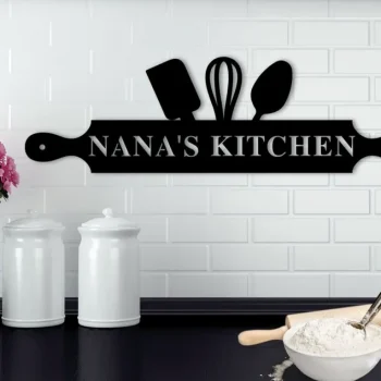 Custom Metal Sign For Kitchen, Nana's Kitchen Metal Sign, Personalized Kitchen Signs, Nana Mothers Day Gift, Custom Kitchen Sign Wall Decor