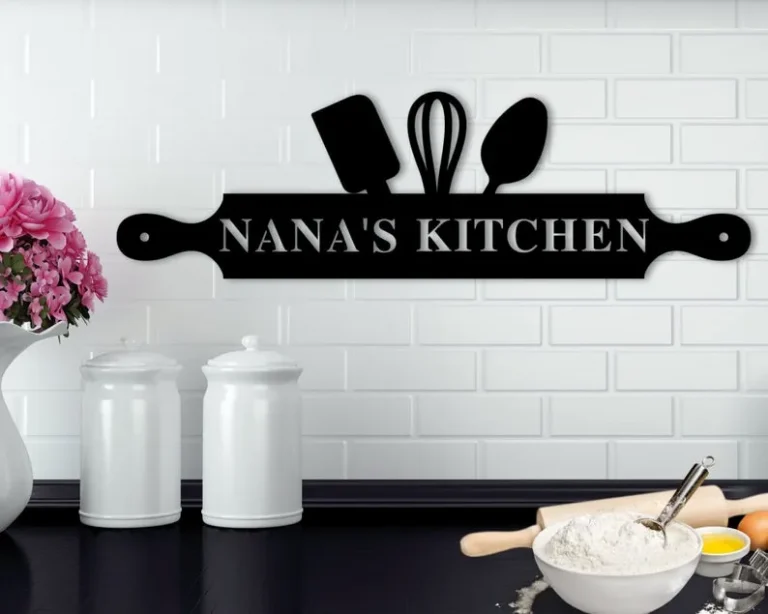 Custom Metal Sign For Kitchen, Nana's Kitchen Metal Sign, Personalized Kitchen Signs, Nana Mothers Day Gift, Custom Kitchen Sign Wall Decor