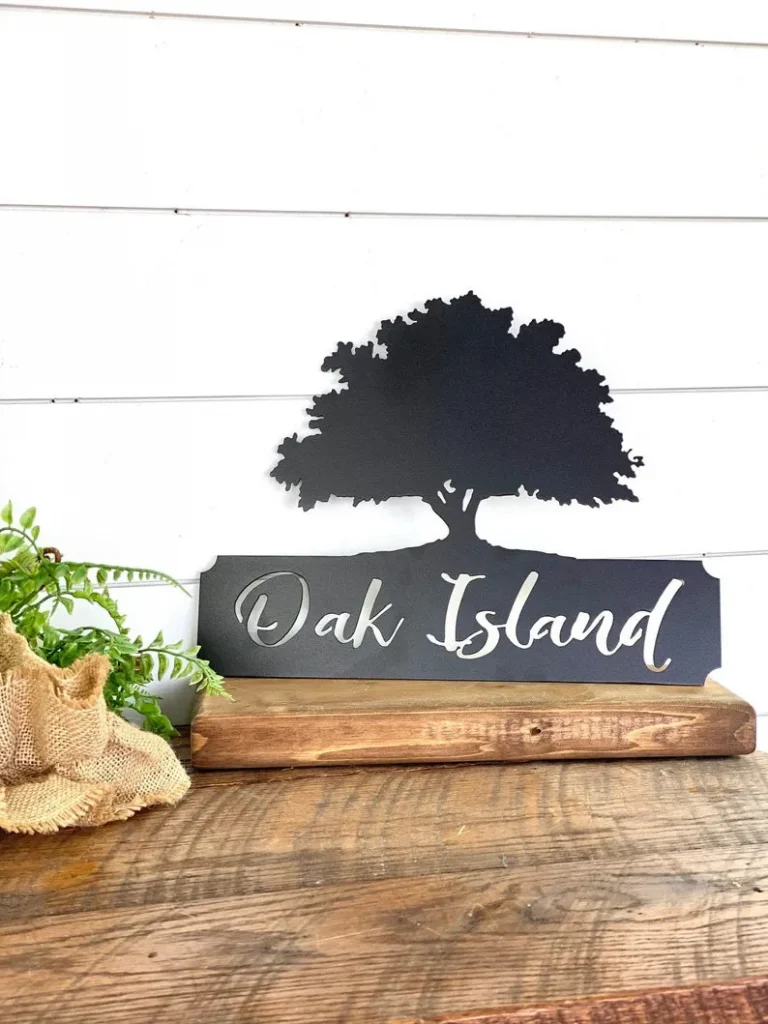 Oak Tree Metal Sign, Personalized Tree Sign, Family Tree Metal Art, Oak Tree Art