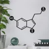 Metal Wall Decor, Serotonin Molecule, Metal Wall Art, Biology Chemistry Art, Serotonin Symbol, Happy Chemical Wall Decor, Serotonin Sign