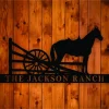Personalized Horse Ranch Metal Wall Art Hanging