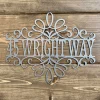 Filigree Personalized Address Sign, Custom Metal Sign