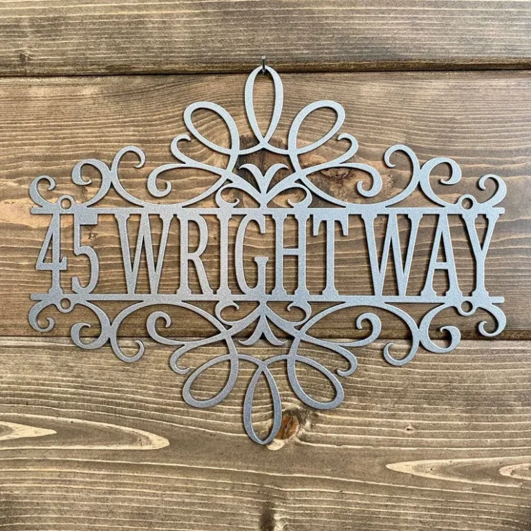Filigree Personalized Address Sign, Custom Metal Sign