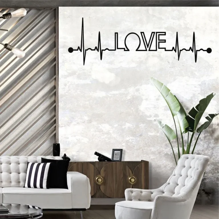 Metal Wall Decor, Ekg Love Wall Art, Dog DÃ©cor, Living Room Decoration, Wall Hangings, Love Gift, Ekg Rhythm Love Art