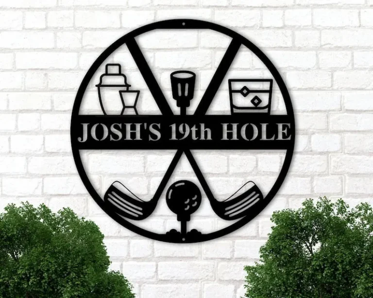 19th Hole Metal Sign, Golf Gifts For Men, Personalized Golf Sign, Golf Mancave Sign, Golfer Gifts, Boyfriend Gift, Husband Gift, Dad Gift