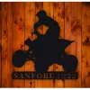 Personalized Atv Four Wheeler Metal Wall Art Hanging