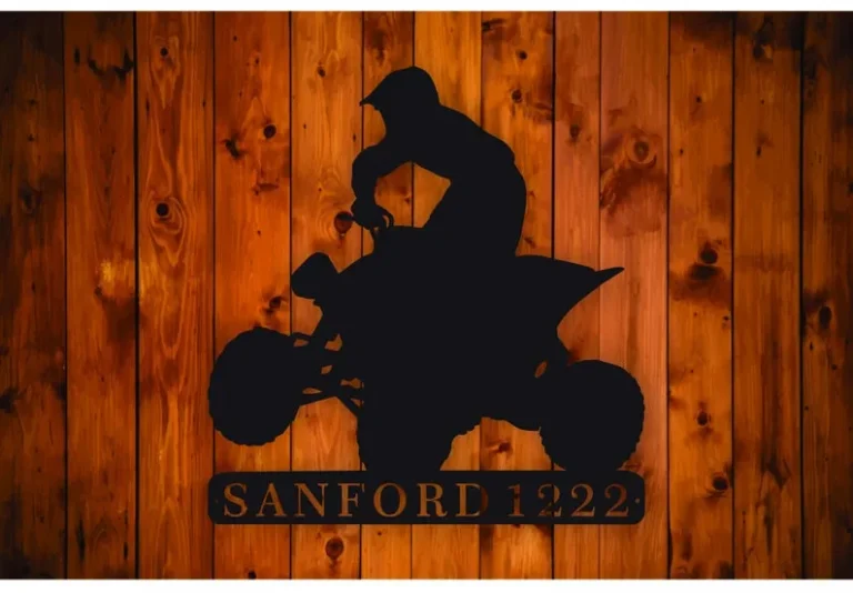 Personalized Atv Four Wheeler Metal Wall Art Hanging