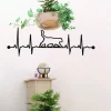 Metal Wall Decor, Ekg Cat Wall Art, Cat DÃ©cor, Living Room Decoration, Wall Hangings, Cat Lover Gift, Ekg Rhythm Geometric Cat Art