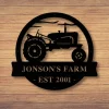 Custom Metal Tractor Sign, Metal Farm Sign, Metal Wall Art, Farmhouse Decor, Family Name Sign, Housewarming, Metal Sign For Farmer