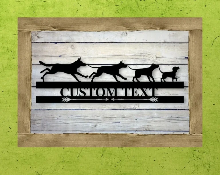 Custom Metal Dog Sign, Personalized Wall , Dog Lover Gift, Pet Gift, Beware Sign, Address Sign, Custom Name Gift,