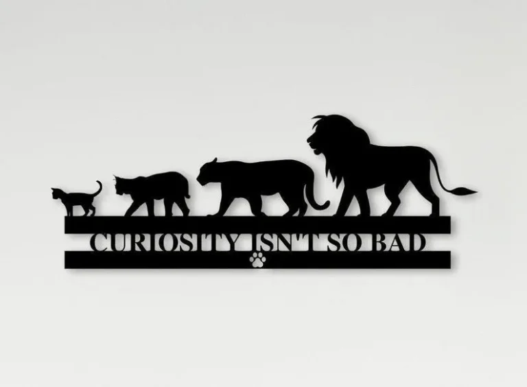 Lion To House Cat Sign, Lion Sign, Cat Sign, Metal Pet Sign, Holiday Gift, Address Sign, Wall Decorations, Pet