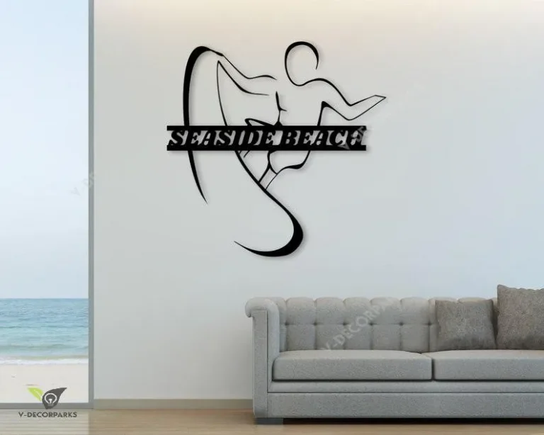Surfer Sign, Custom Metal Sign, Fun Gift, Home DÃ©cor Sign, Beach DÃ©cor, Front Door Sign, Surfboard, Beach Sign