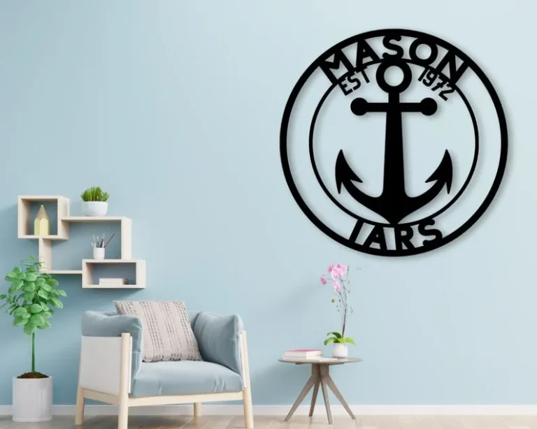 Ship Anchor Est Sign, Metal Sign, Christmas Gift, Home Décor Sign, Christmas Décor, Front Door, Est , Boat
