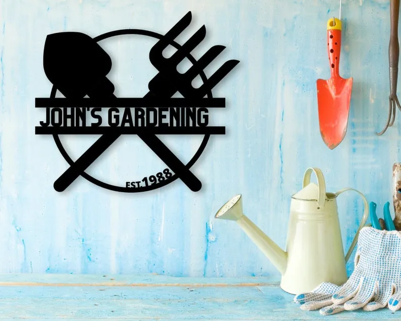 il_794xN.2725630180_8arq.webp Garden Name & Est. Sign, Custom Sign, Name Sign, Quote, Metal Welcome Sign, Family Gift, Est. Sign