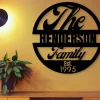 Groovy Family Name Sign, Powder Coated , Personalized Gift, Wall , Custom Monogram Sign, Home Style Décor