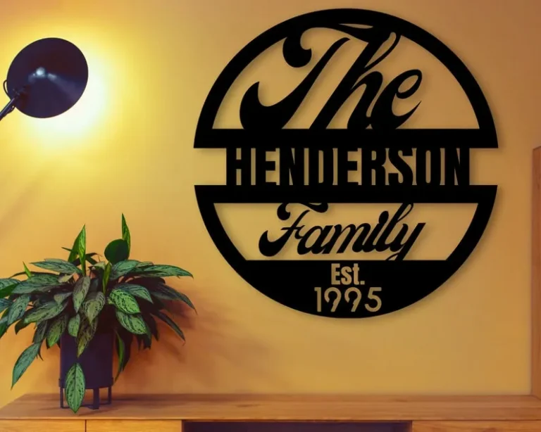 Groovy Family Name Sign, Powder Coated , Personalized Gift, Wall , Custom Monogram Sign, Home Style Décor