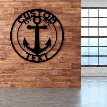 Ship Anchor Est Sign, Metal Sign, Christmas Gift, Home Décor Sign, Christmas Décor, Front Door, Est , Boat