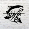 Fish Monogram Sign, Custom Fish Sign, Redfish Sign, Redfish Monogram, Personalized Fish Sign, Man Cave Art, Camp Decor, Fishing Dad Gift