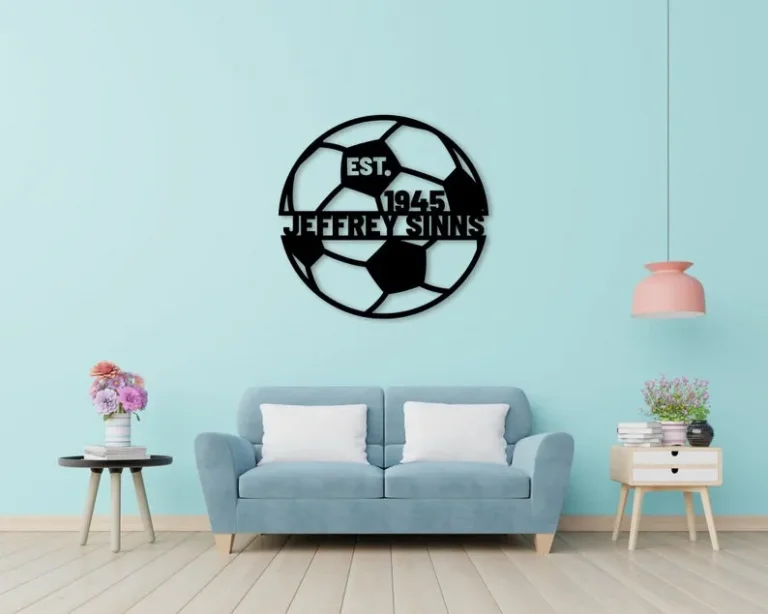 Custom Soccer Sign, Metal Sign, Bulk Design, Name Sign, Custom Gift, Soccer Monogram Wall Art, Sport, Soccer Player