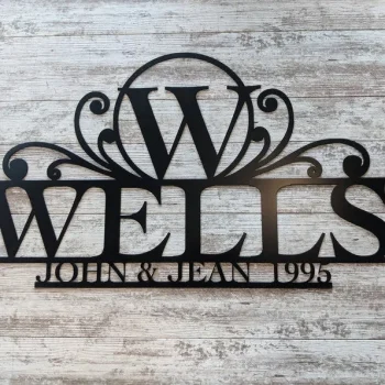 Personalized Name Sign, Established Sign, Custom Metal Sign For Anniversary, Wedding, Housewarming Gift, Last Name Sign, Christmas Gift