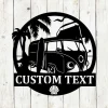 Beach With Surf Bus Custom Monogram, Custom Sign, Monogram Sign, Surf Sign, Beach Bum, Beach House Sign, Beach Sign, Summer