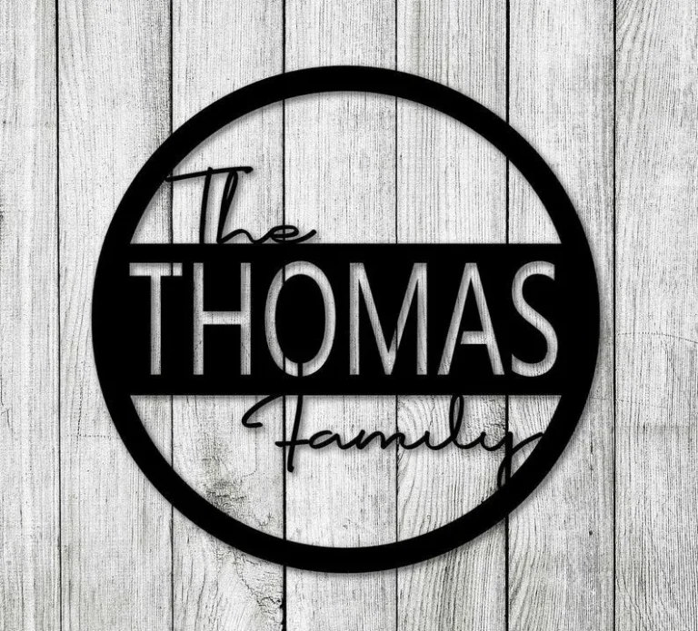 Custom Family Name Circle Metal Sign, Family Name Sign, Monogram Metal Sign, Wedding Gift, Family Gift, Home Decor, Wall Decor