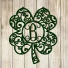 Monogram Shamrock, Shamrock Door Hanger, Shamrock, St Patrick's Day Decor, Irish, March Decor, Spring Wreath, Four Leaf Clover, Metal Signs