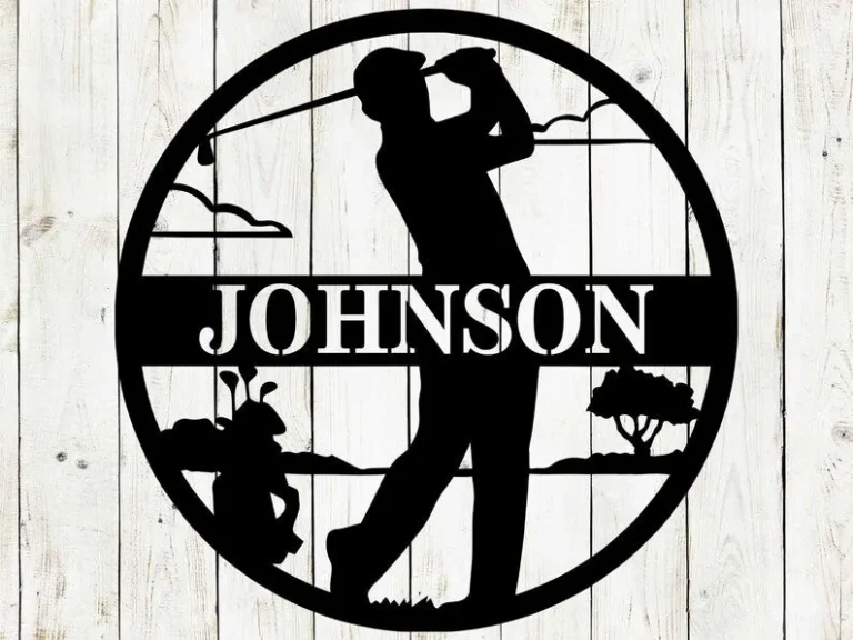 Golfer Custom Name Sign, Custom Sign, Monogram Sign, Wedding Gift, Fathers Day Gift, Golfing, Golfer, Golf