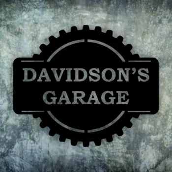 Personalized Garage Gear Sign Metal Wall Art Hanging