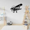 Old Fighter Jet Metal Wall Art, Fighter Jet Metal Home Decor, Old Plane Teen Room Decor, Black Metal Airplane Teen Room Decor And Wall Art