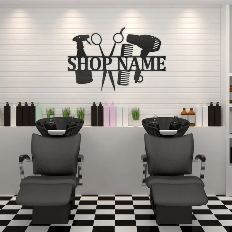 Personalized Beauty Shop Decor, Hair Stylist Gift, Cosmetologist Name Sign, Hairstylist Business Name Sign, Gift For Hair Dresser