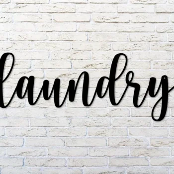 Laundry Metal Sign, Laundry Room Decor, Laundry Word Sign, Bathroom Decor, Metal Word Sign, Laundry Sign, Farmhouse Decor