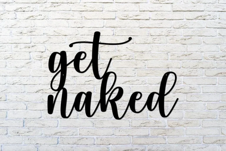 Get Naked Bathroom Sign, Bathroom Decor, Bathroom Metal Sign, Metal Word Sign, Farmhouse Decor