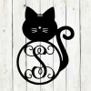 Cat Monogram Door Hanger, Cat Sign, Door Hanger, Metal Art, Metal Sign, Pet Door Hanger, Summer, Spring, Mothers Day Gift, Cat Lover