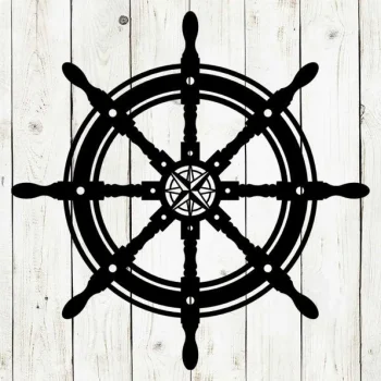 Ship Wheel Decorative Metal Sign, Helm, Metal Art, Metal Sign, Summer, Nautical, Beach Sign, Beach House, Ship Helm, Beach, Ocean