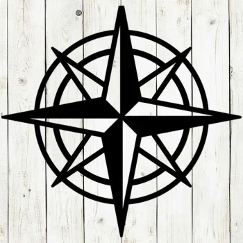 Compass Rose Decorative Metal Sign, Helm, Metal Art, Metal Sign, Summer, Nautical, Beach Sign, Beach House, Compass, Beach, Ocean