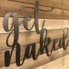 Get Naked Bathroom Sign, Bathroom Decor, Bathroom Metal Sign, Metal Word Sign, Farmhouse Decor