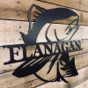 Fish Monogram Sign, Custom Fish Sign, Redfish Sign, Redfish Monogram, Personalized Fish Sign, Man Cave Art, Camp Decor, Fishing Dad Gift