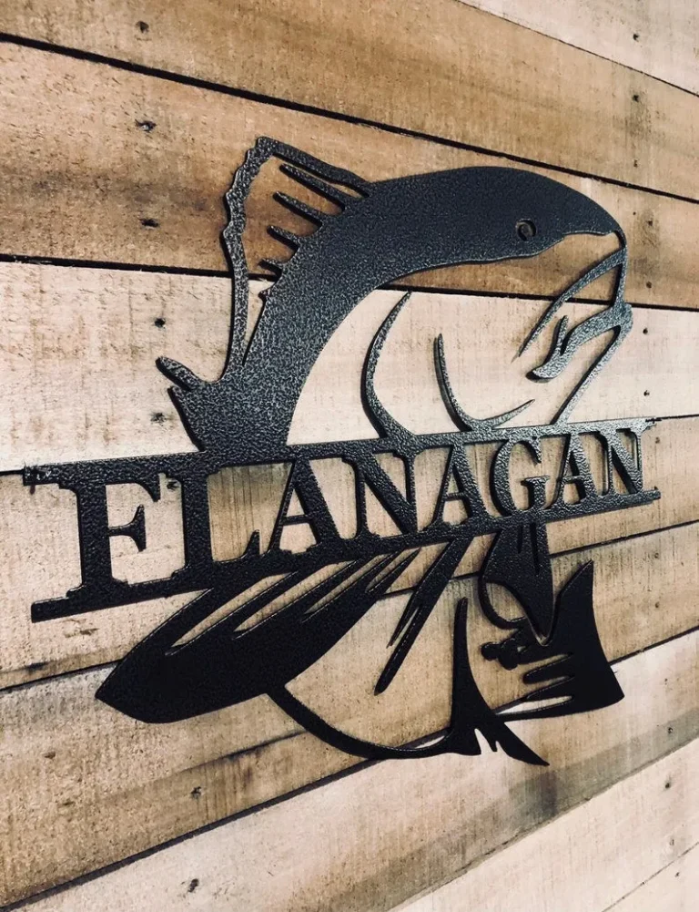 Fish Monogram Sign, Custom Fish Sign, Redfish Sign, Redfish Monogram, Personalized Fish Sign, Man Cave Art, Camp Decor, Fishing Dad Gift