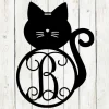 Cat Monogram Door Hanger, Cat Sign, Door Hanger, Metal Art, Metal Sign, Pet Door Hanger, Summer, Spring, Mothers Day Gift, Cat Lover