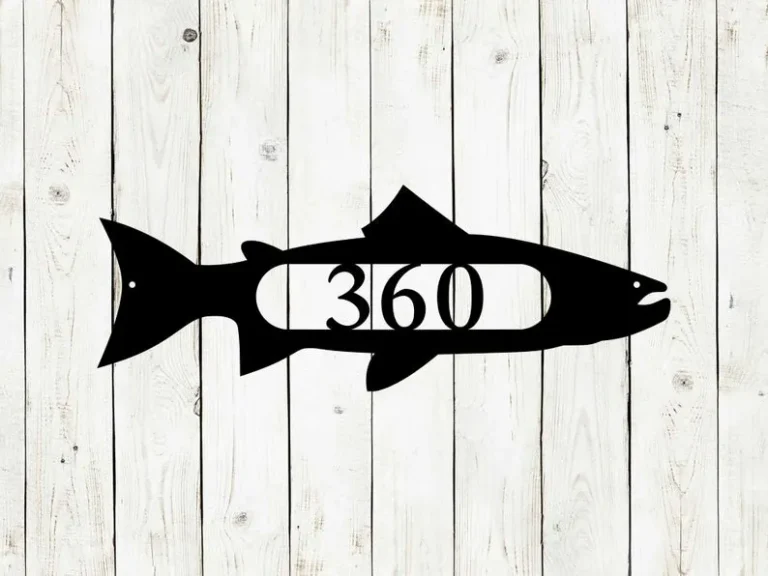 Trout Fish Address Number Metal Sign, Fishing Sign, Fish Sign, Address Sign, Mountain Sign, Trout Fishing, Cabin, Outdoors