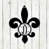 Fleur De Lis Monogram Door Hanger, Door Hanger, Metal Art, Metal Sign, Monogram Door Hanger, Home Decor, Mothers Day Gift, Door Decor