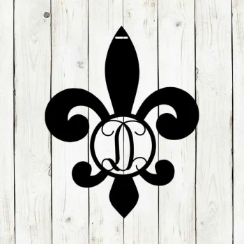 Fleur De Lis Monogram Door Hanger, Door Hanger, Metal Art, Metal Sign, Monogram Door Hanger, Home Decor, Mothers Day Gift, Door Decor