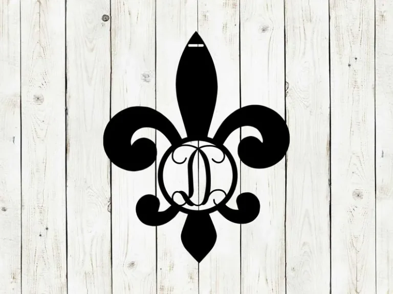 Fleur De Lis Monogram Door Hanger, Door Hanger, Metal Art, Metal Sign, Monogram Door Hanger, Home Decor, Mothers Day Gift, Door Decor