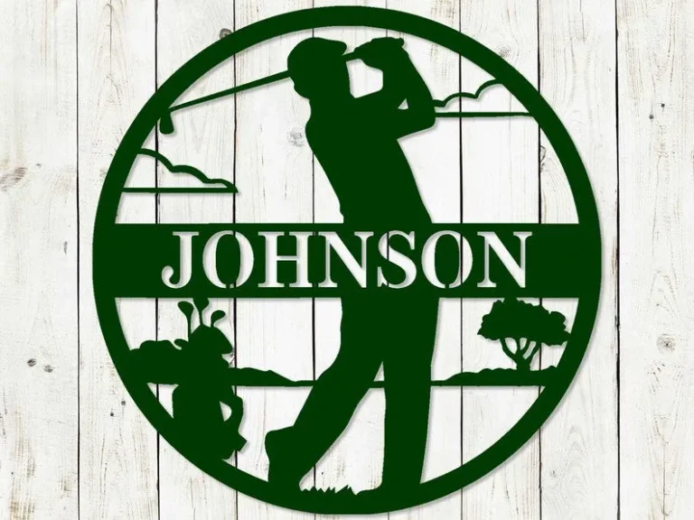 Golfer Custom Name Sign, Custom Sign, Monogram Sign, Wedding Gift, Fathers Day Gift, Golfing, Golfer, Golf