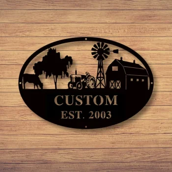 Custom Metal Farm Sign, Metal Farm Sign, Metal Wall Art, Farmhouse Decor, Family Name Sign, Housewarming, Metal Sign For Farmer