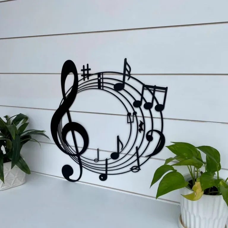 Music Notes Metal Wall Art, Music Riff Decor, Gift For Musician, Musical Notes Sign,