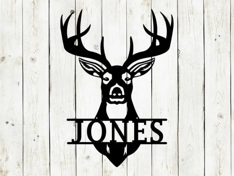 Deer Head Custom Name Metal Sign, Hunting Sign, Kids Room Decor, Home Decor, Deer, Hunting, Metal Sign, Game Room